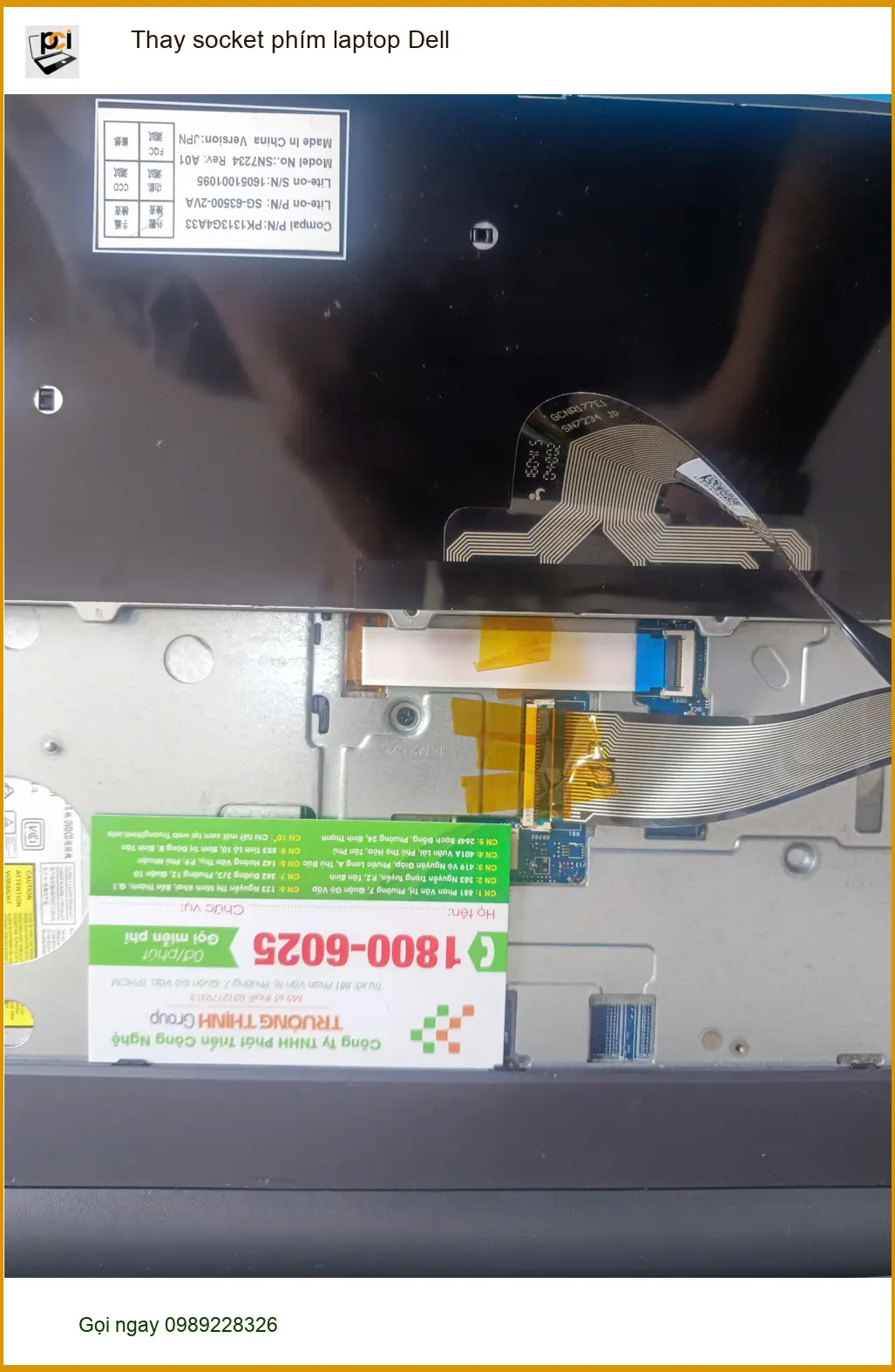 Anh Phước kế toán, lo lắng thay socket phím laptop Dell tại Quận Tân Phú ảnh thực tế 1