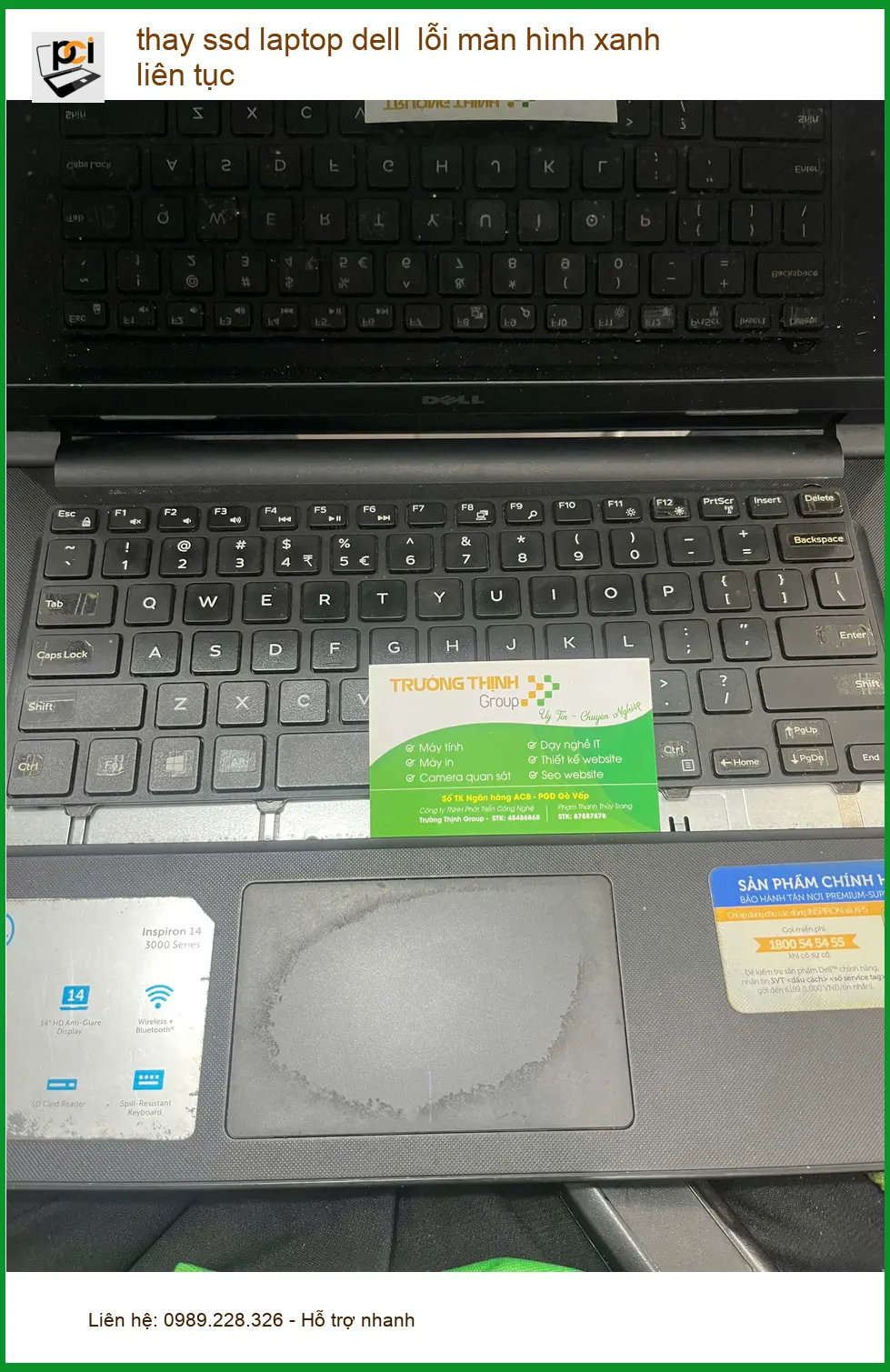 Thợ Anh Thắng thay ssd laptop Dell lỗi màn hình xanh Quận Bình Thạnh ảnh thực tế 1