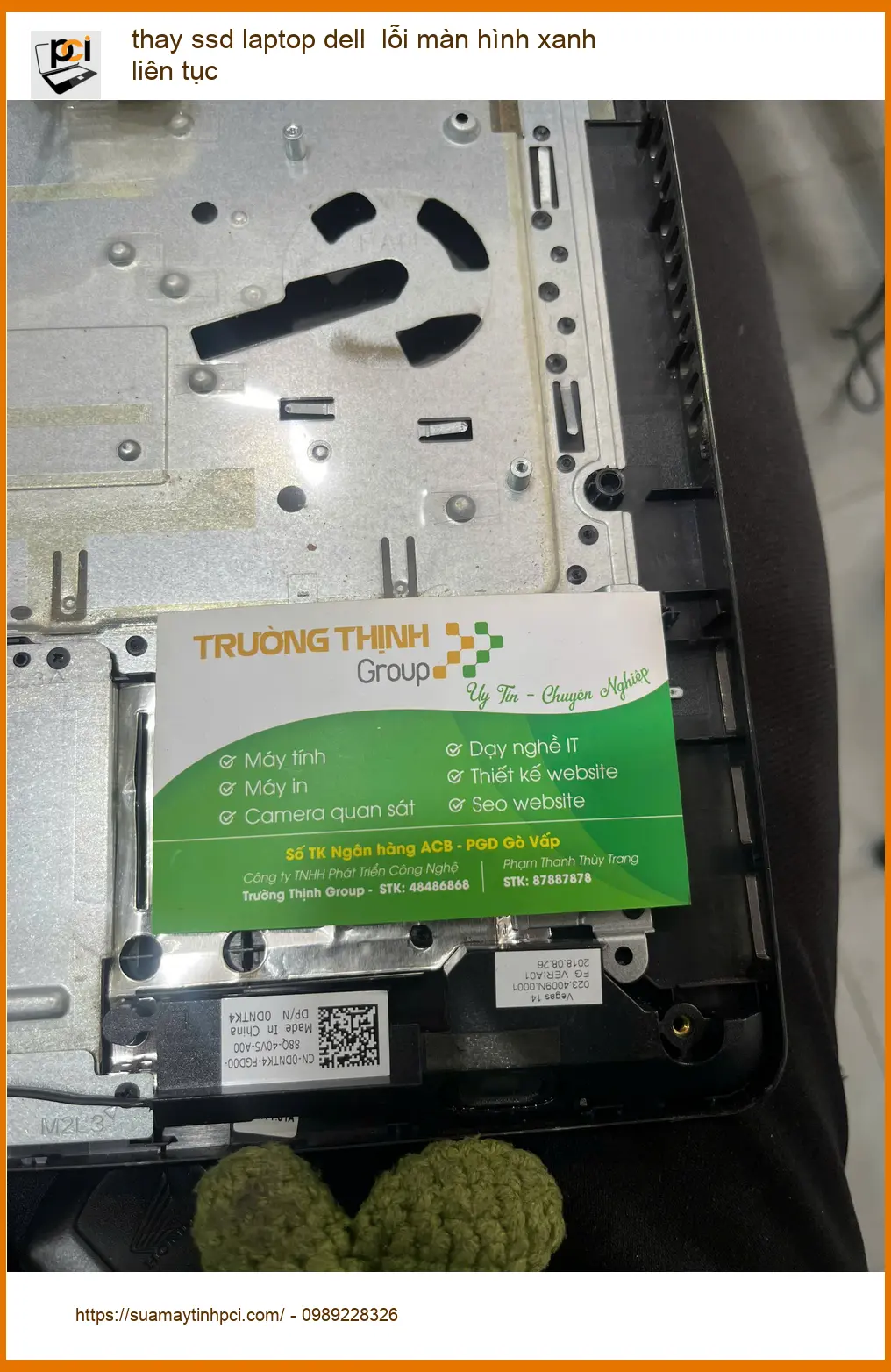 Thợ Anh Thắng thay ssd laptop Dell lỗi màn hình xanh Quận Bình Thạnh ảnh thực tế 2
