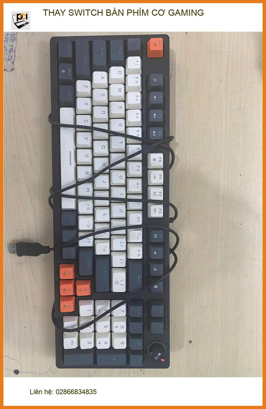 Chị Mai nhân viên văn phòng Gò Vấp cần thay switch bàn phím cơ gaming lấy liền