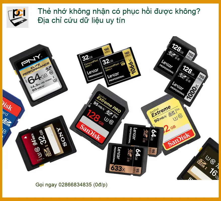 Khôi phục dữ liệu thẻ nhớ không nhận: Có phục hồi? – Trung tâm TPHCM
