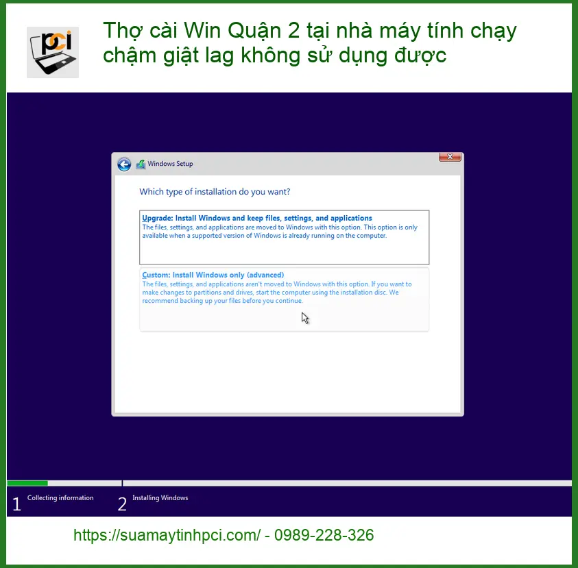 Windows Thợ cài Win Quận 2 máy chậm giật lag – Dịch vụ tại nhà PCI nhanh gọn