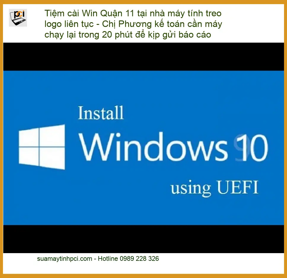 Windows Tiệm cài Win Quận 11 máy tính treo logo - Dịch vụ tận nơi 20 phút