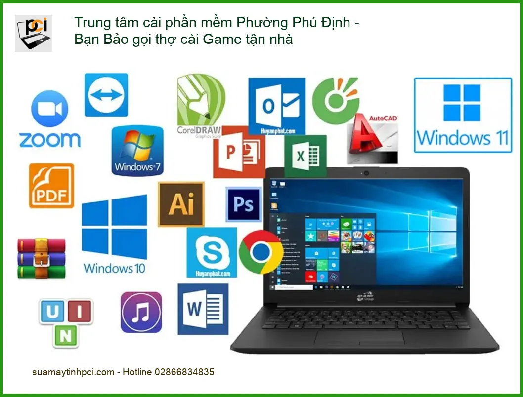 Laptop cài phần mềm Phường Phú Định – Thợ Game tận nhà nhanh chóng