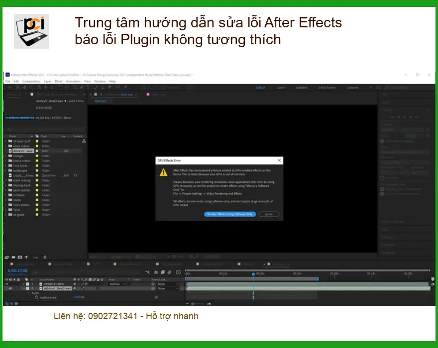 Sửa lỗi After Effects Plugin không tương thích – Trung tâm hỗ trợ gần đây