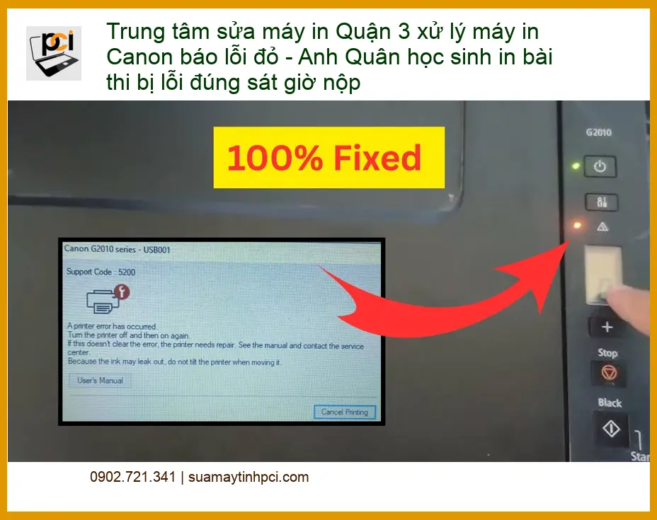 Sửa Chữa Nạp Mực Máy In Canon báo lỗi đỏ Quận 3 – Trung tâm hỗ trợ lấy liền