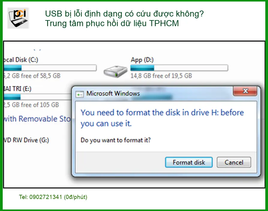 Khôi Phục Dữ Liệu USB bị lỗi định dạng – Cứu dữ liệu lấy liền TPHCM