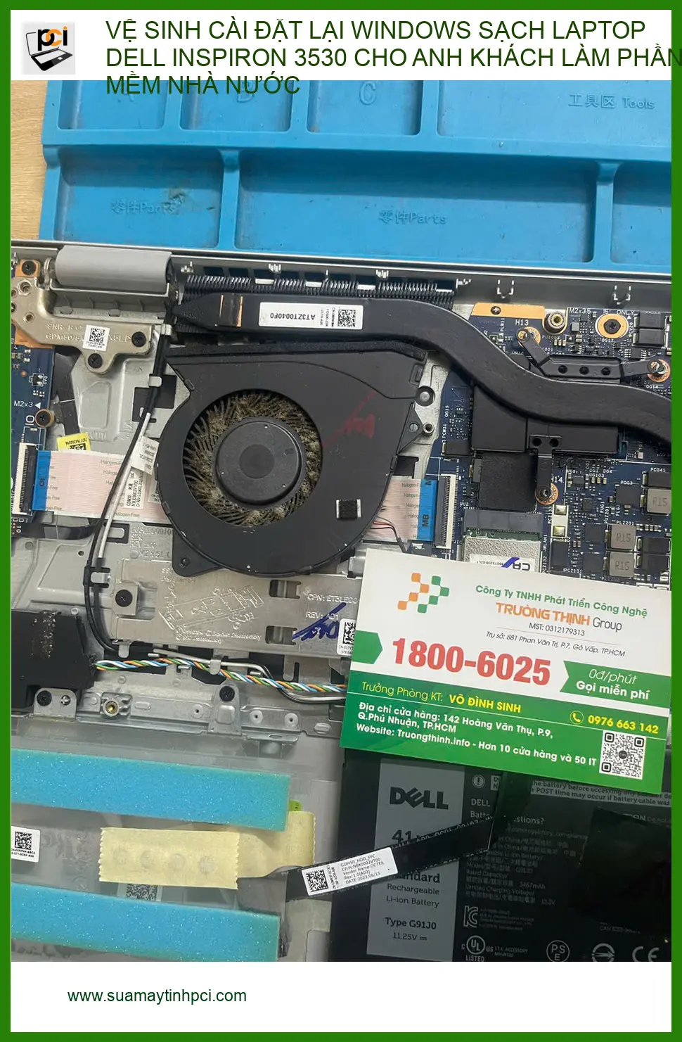 Vệ sinh cài lại Windows Dell Inspiron 3530 cho anh Khoa tại Phú Nhuận ảnh thực tế 1