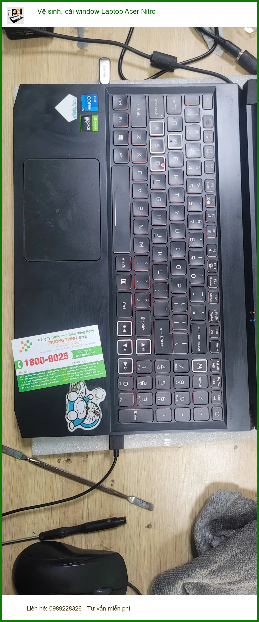 Anh Quang quản lý kho review dịch vụ vệ sinh, cài Win Laptop Acer Nitro Quận Bình Tân