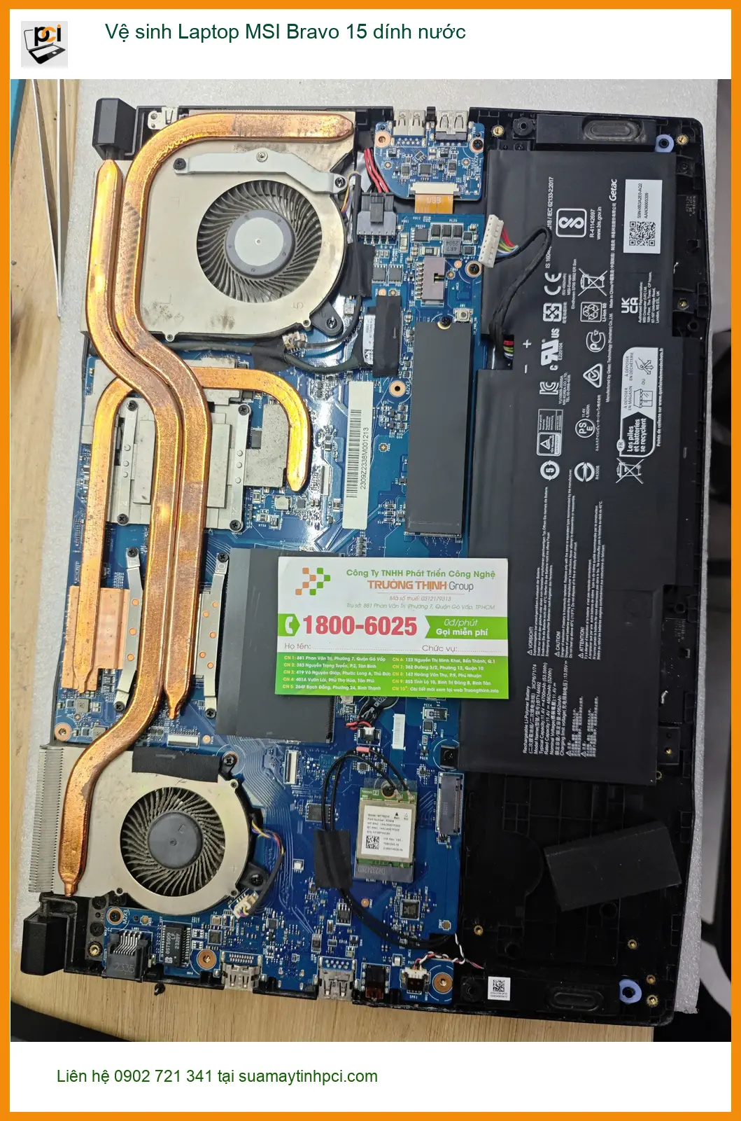 Anh Minh ở Quận 12 review vệ sinh Laptop MSI Bravo 15 dính nước ảnh thực tế 1
