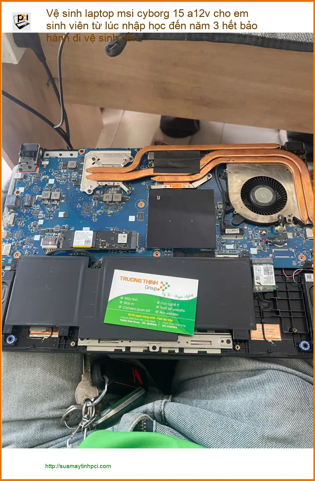 Em Uyên sinh viên cần: Vệ sinh laptop msi cyborg 15 a12v Phú Nhuận ảnh thực tế 1