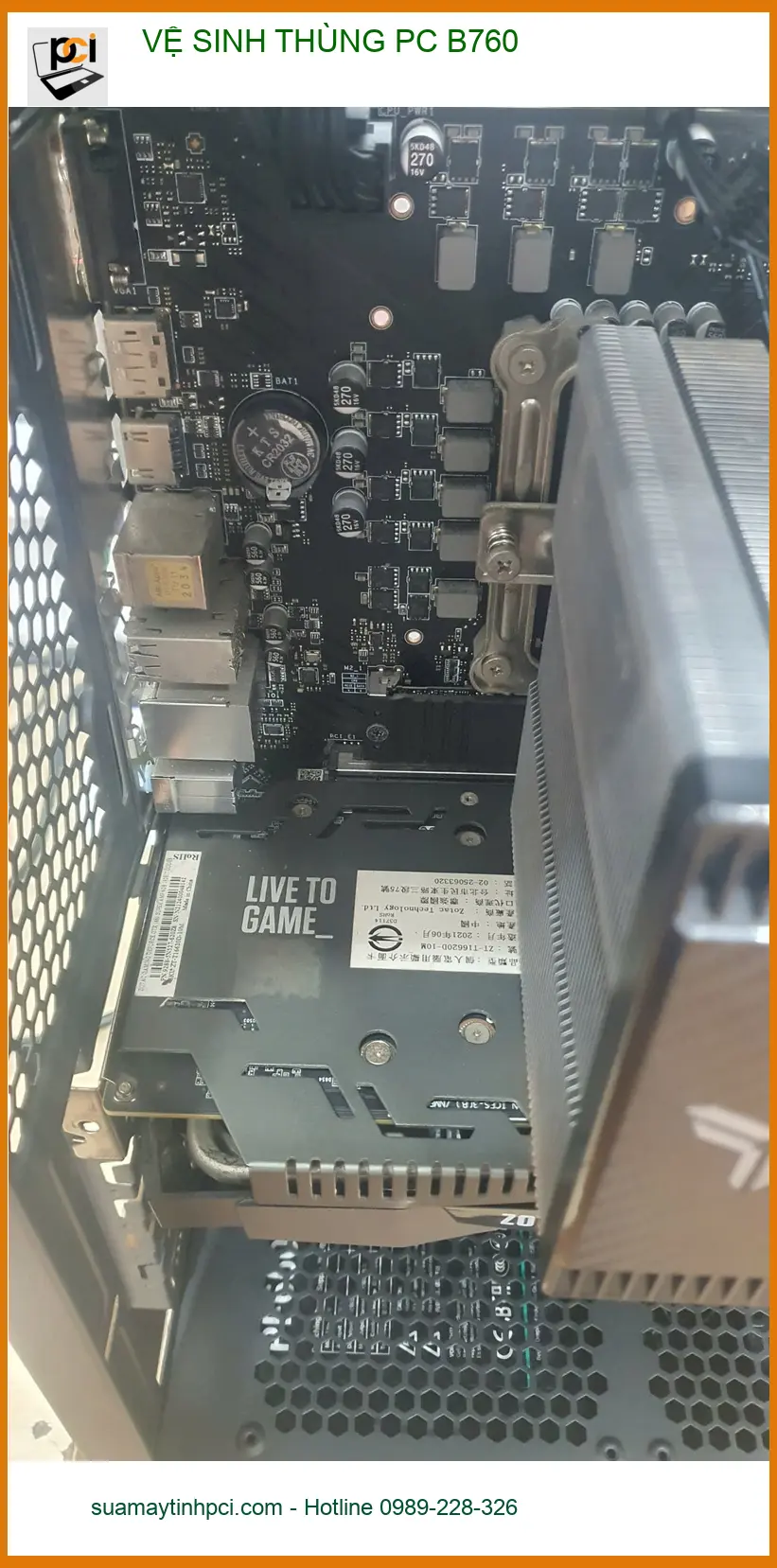 Chị Thanh nhà thiết kế đồ họa review tiệm vệ sinh thùng PC B760 Gò Vấp ảnh thực tế 1