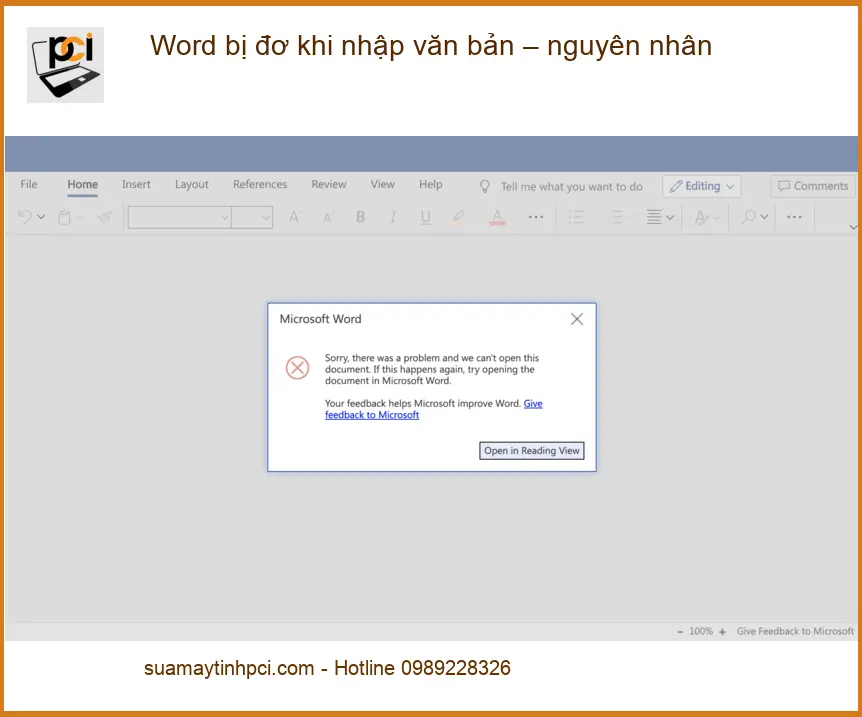 Word bị đơ khi nhập văn bản – nguyên nhân – Khắc phục nhanh tại Tphcm