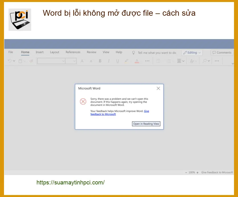 Văn phòng Word bị lỗi không mở được file – Trung tâm sửa uy tín TPHCM
