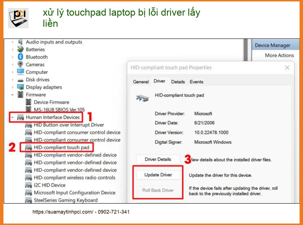 Sửa touchpad laptop lỗi driver lấy liền – Địa chỉ hỗ trợ nhanh TPHCM