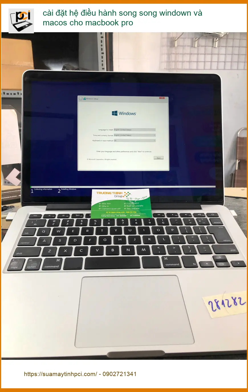 Anh Quân ở Quận Bình Thạnh cần cài đặt song song Win và Mac cho Macbook Pro ảnh thực tế 2