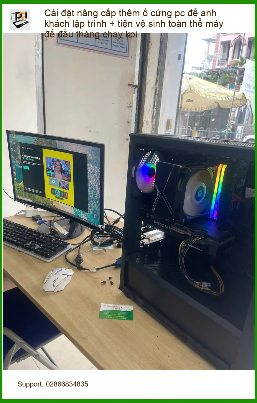 Anh Huy lập trình Quận Phú Nhuận: Nâng cấp ổ cứng PC, vệ sinh máy gấp ảnh thực tế 1
