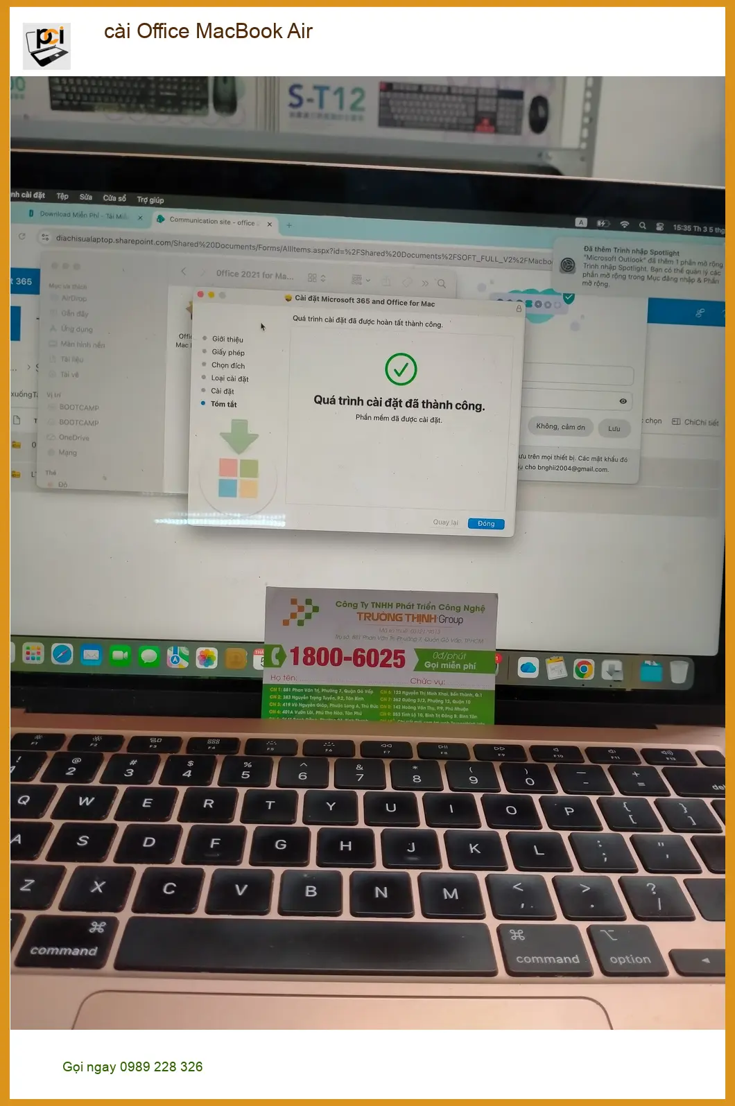 Chị Ngọc ở Quận 12 - Dịch vụ cài Office MacBook Air uy tín, giá tốt ảnh thực tế 1