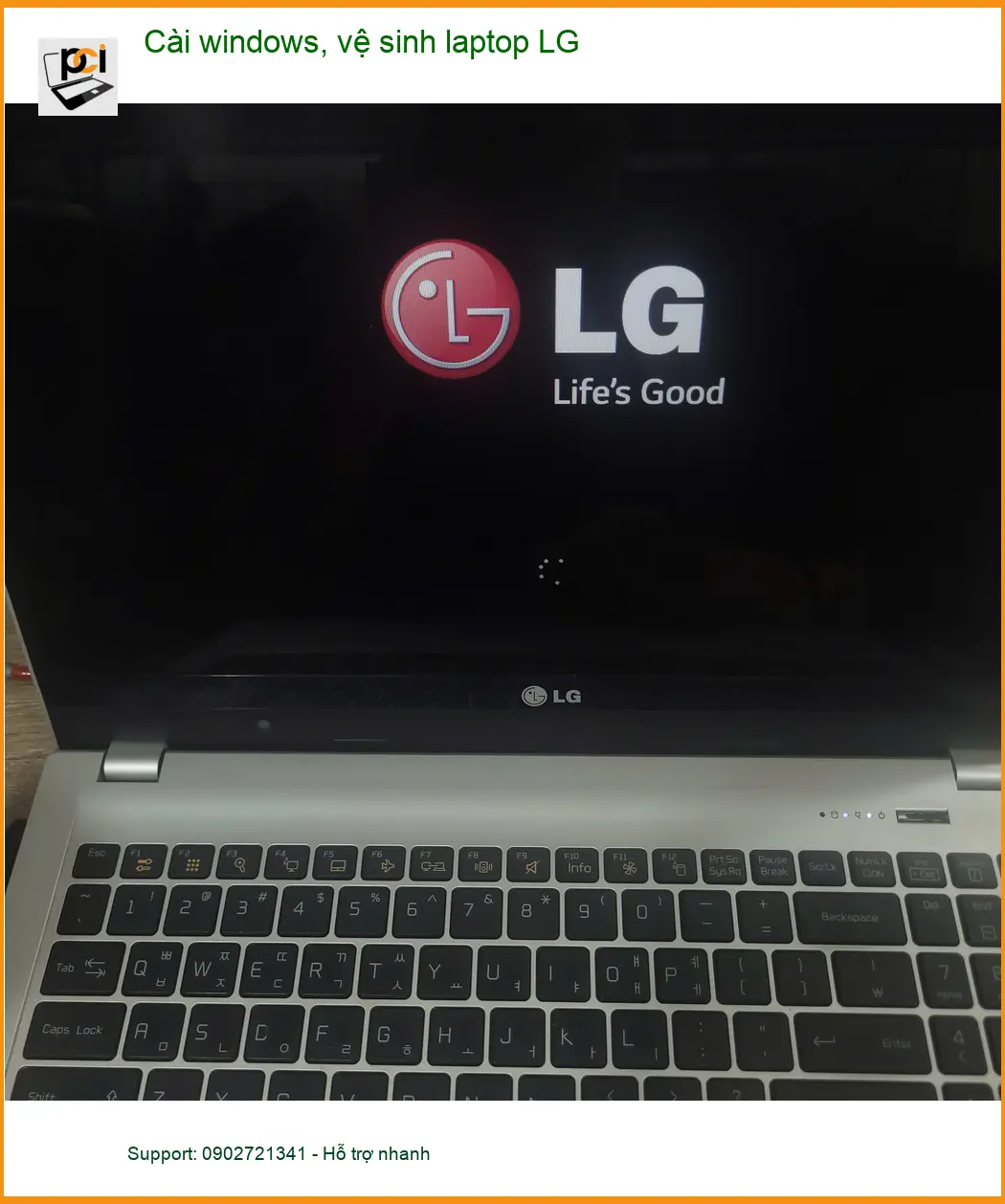 Chị Minh Thư review dịch vụ cài Windows, vệ sinh laptop LG Quận Tân Bình uy tín