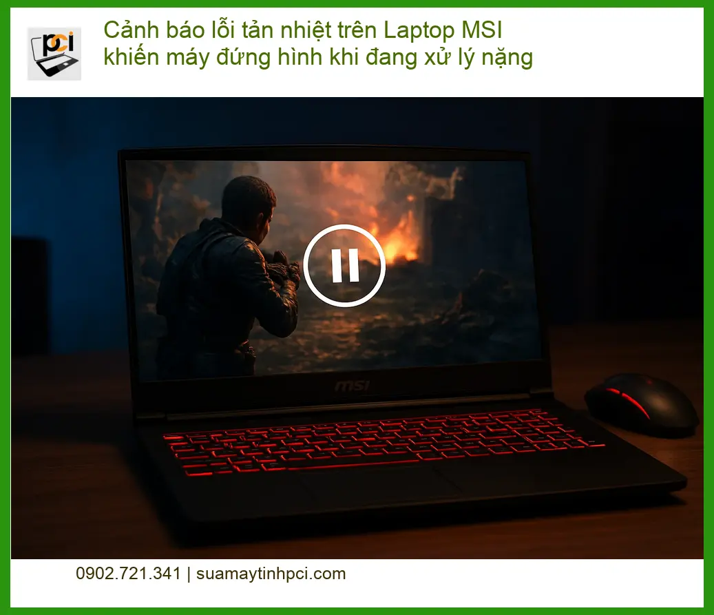 Sửa Laptop Cảnh báo lỗi tản nhiệt MSI đứng hình – Địa chỉ sửa uy tín