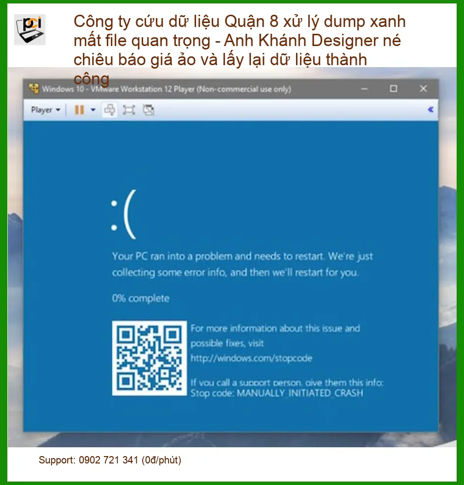 Khôi Phục Dữ Liệu Công ty cứu dữ liệu Quận 8 xử lý dump xanh – Thợ tận nơi lấy liền