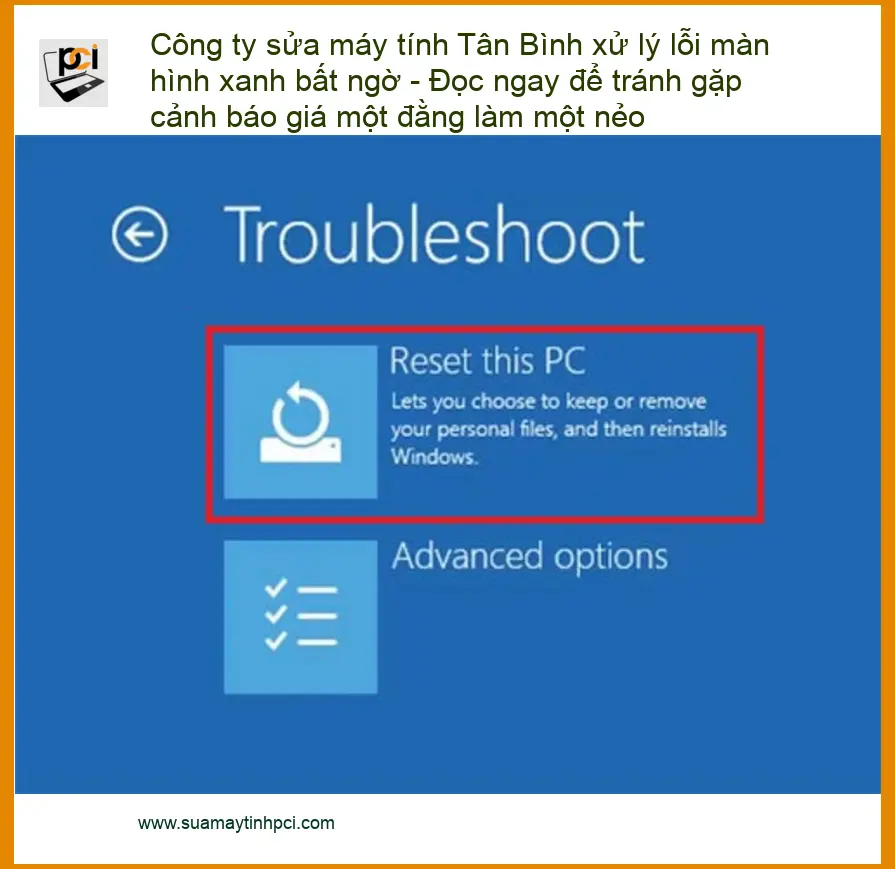 Sửa máy tính Tân Bình lỗi màn hình xanh – Trung tâm hỗ trợ uy tín