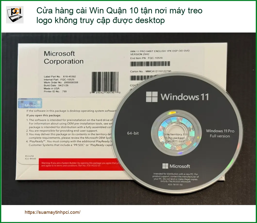 Cài Win Quận 10 tận nơi máy treo logo, không vào desktop – Dịch vụ nhanh