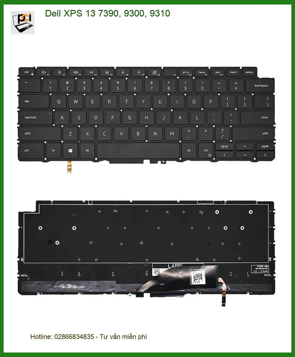 Bàn phím Laptop DELL XPS 13 7390, 9300, 9310 - Thay Lấy Liền TPHCM
