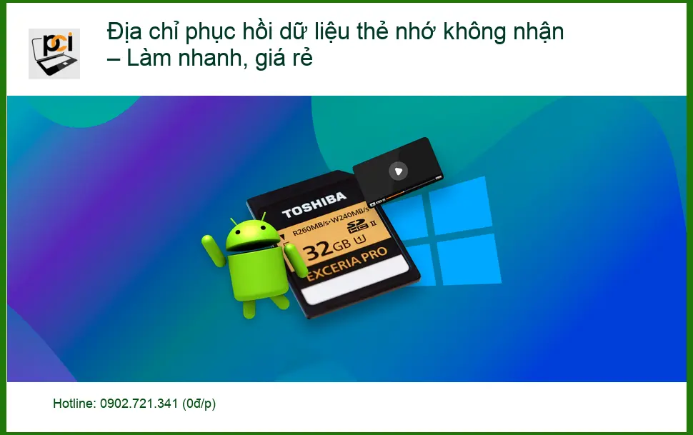 Khôi Phục Dữ Liệu thẻ nhớ không nhận – Dịch vụ lấy liền TPHCM