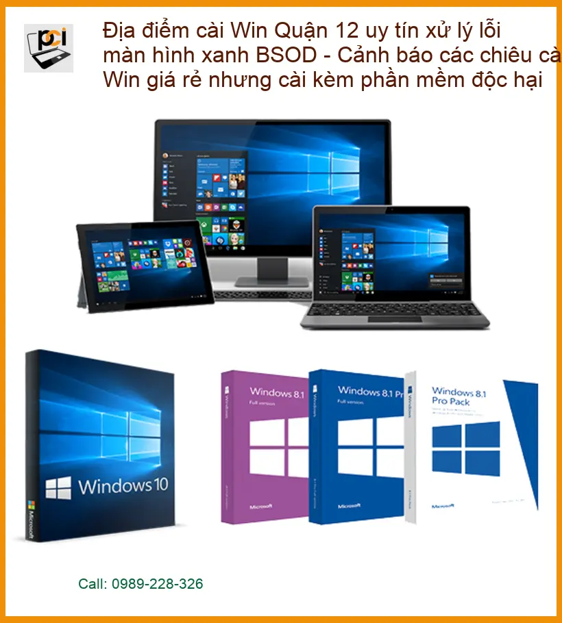 Cài Win Quận 12 xử lý lỗi màn hình xanh BSOD – Địa chỉ trung tâm hỗ trợ gần đây