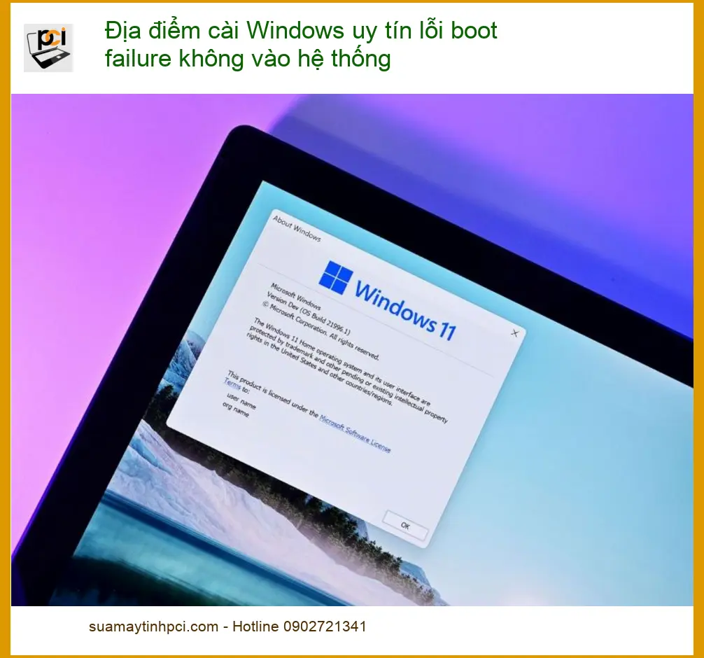 Windows Địa điểm cài uy tín lỗi boot failure – Trung tâm sửa máy tính TPHCM