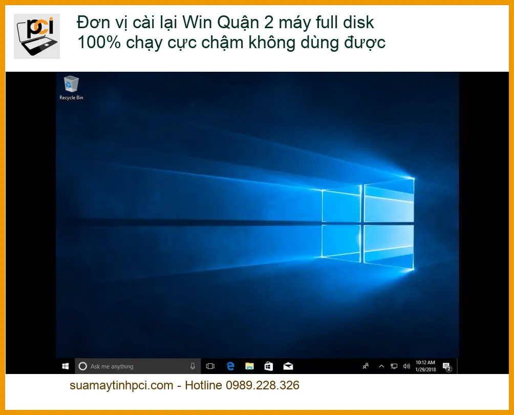 Windows Đơn vị cài lại Win Quận 2 máy full disk 100% – Trung tâm hỗ trợ gần đây