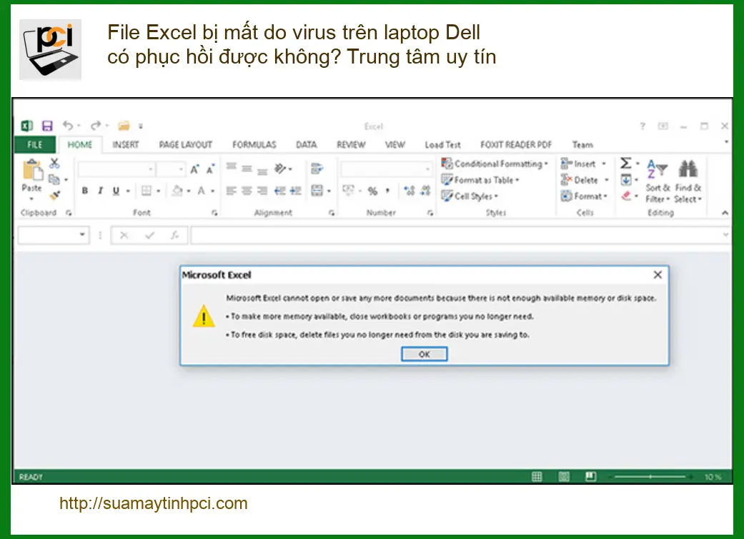 Khôi phục dữ liệu file Excel bị virus trên laptop Dell – Trung tâm uy tín TPHCM