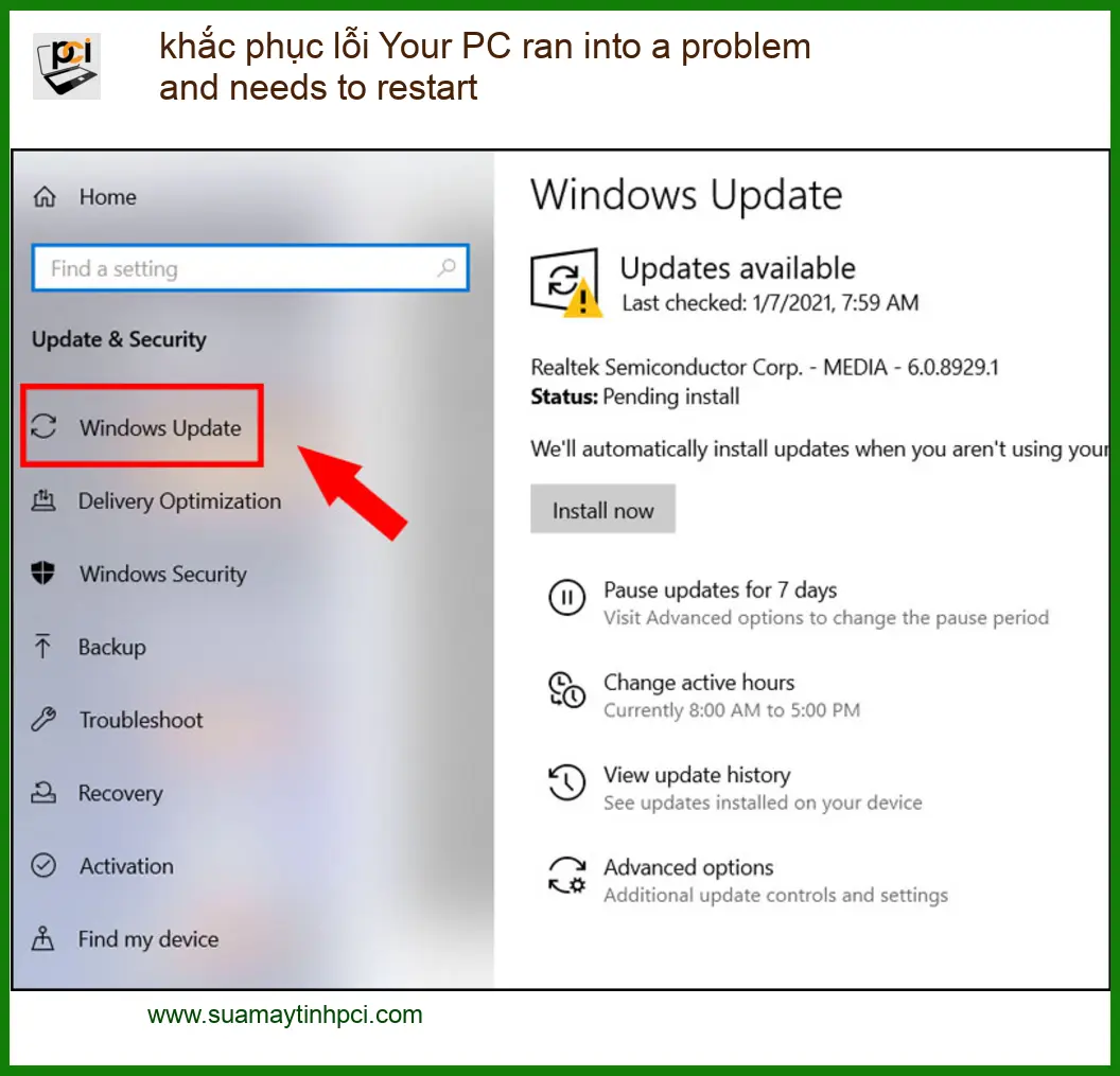 Sửa Laptop lỗi Your PC ran into a problem – Địa chỉ hỗ trợ TPHCM