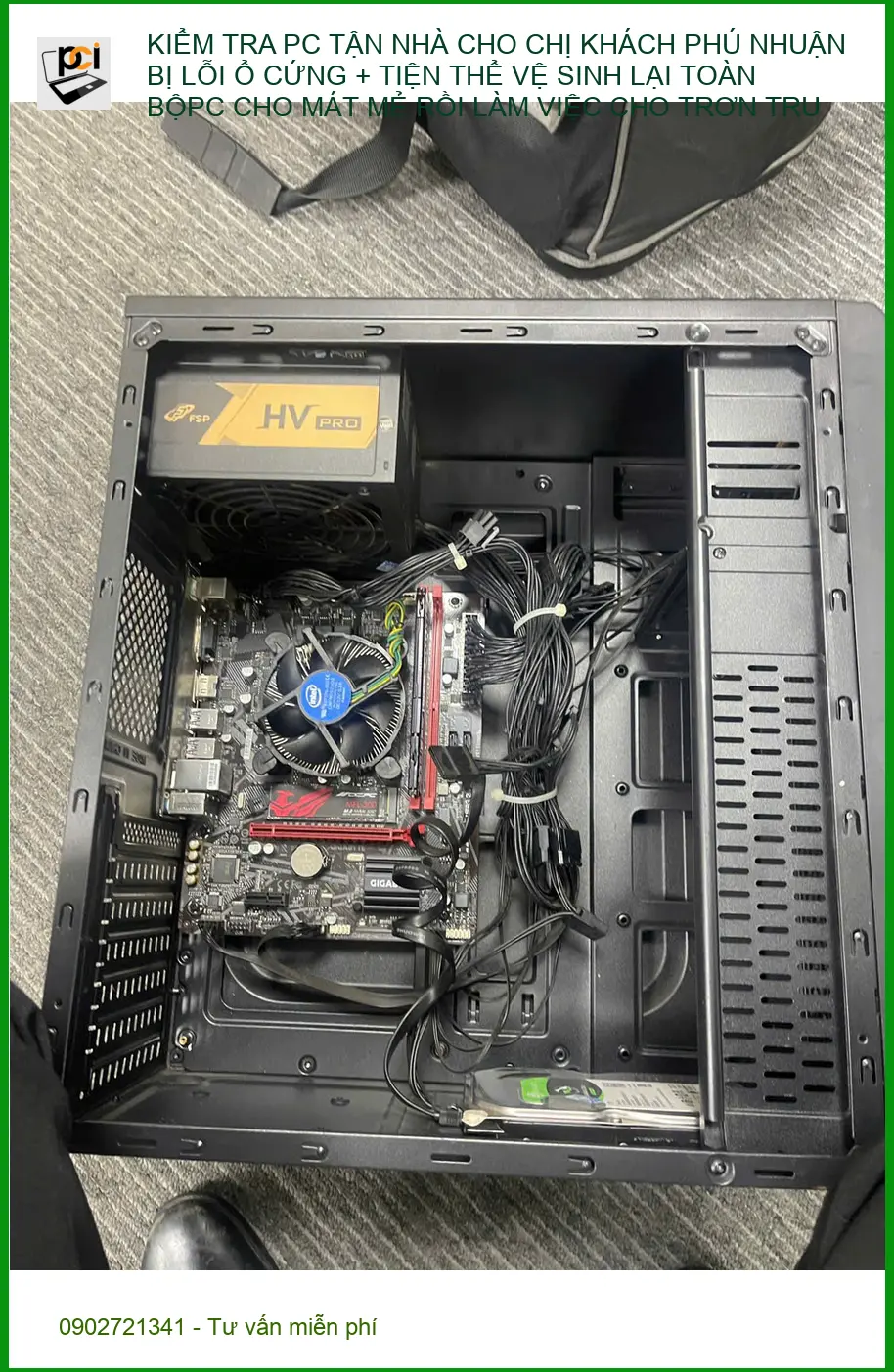 Dịch vụ sửa PC lỗi ổ cứng và vệ sinh tận nhà chị Mai ở Phú Nhuận