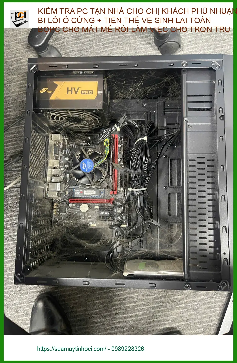 Dịch vụ sửa PC lỗi ổ cứng và vệ sinh tận nhà chị Mai ở Phú Nhuận ảnh thực tế 2