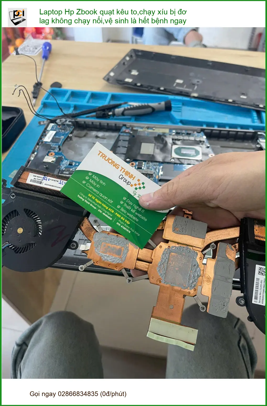 Anh Khoa IT - Trung tâm vệ sinh Laptop Hp Zbook quạt kêu đơ lag Phú Nhuận ảnh thực tế 1