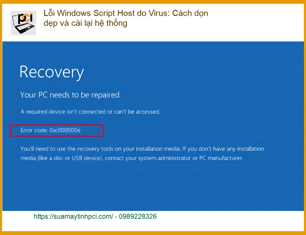 Windows Lỗi Script Host do Virus: Dọn dẹp, cài lại – Thợ tận nơi