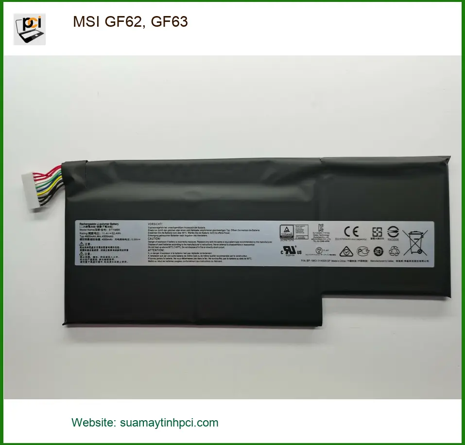 Pin Laptop MSI GF62, GF63 - Thay Pin Lấy Ngay - Giá Sinh Viên TPHCM