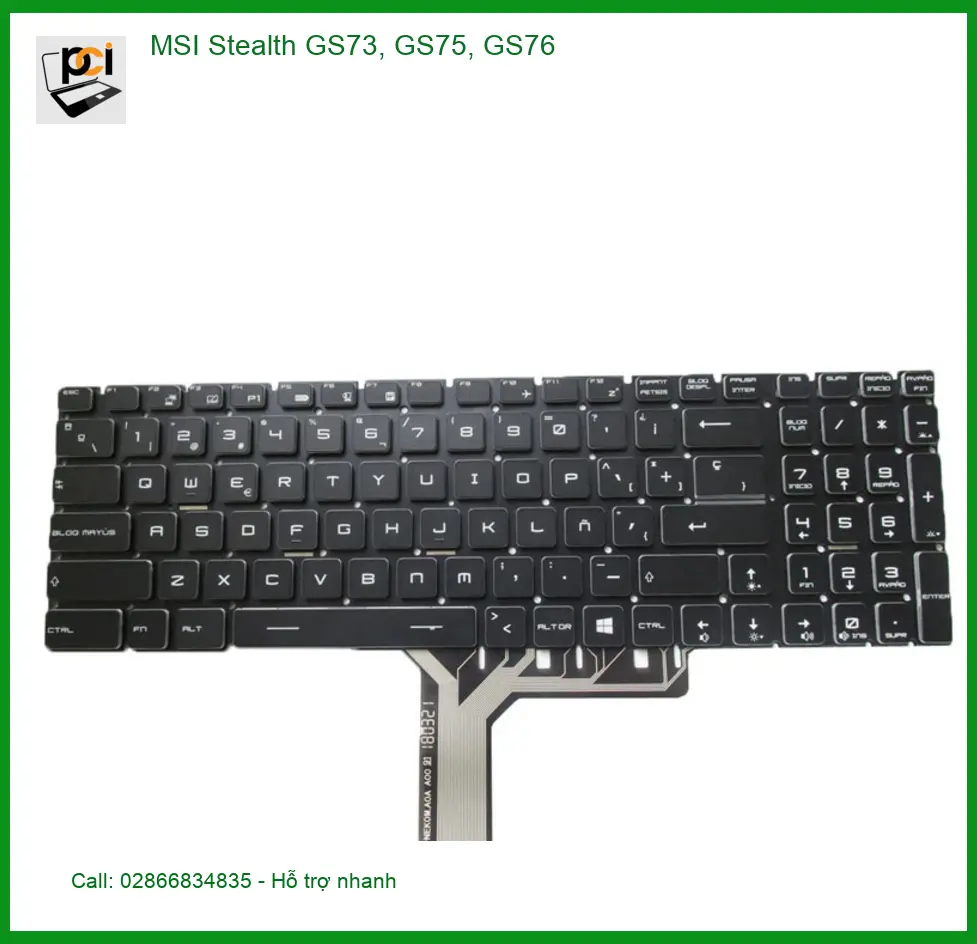 Bàn Phím Laptop MSI Stealth GS73 GS75 GS76 - Thay Lấy Liền TPHCM