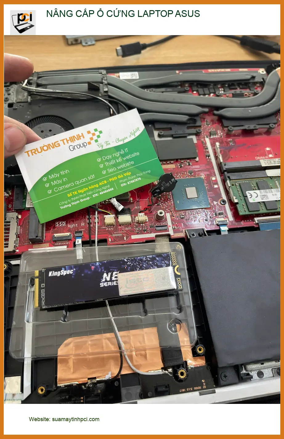 Anh Kiệt sinh viên tìm chỗ nâng cấp ổ cứng Laptop Asus Quận Thủ Đức