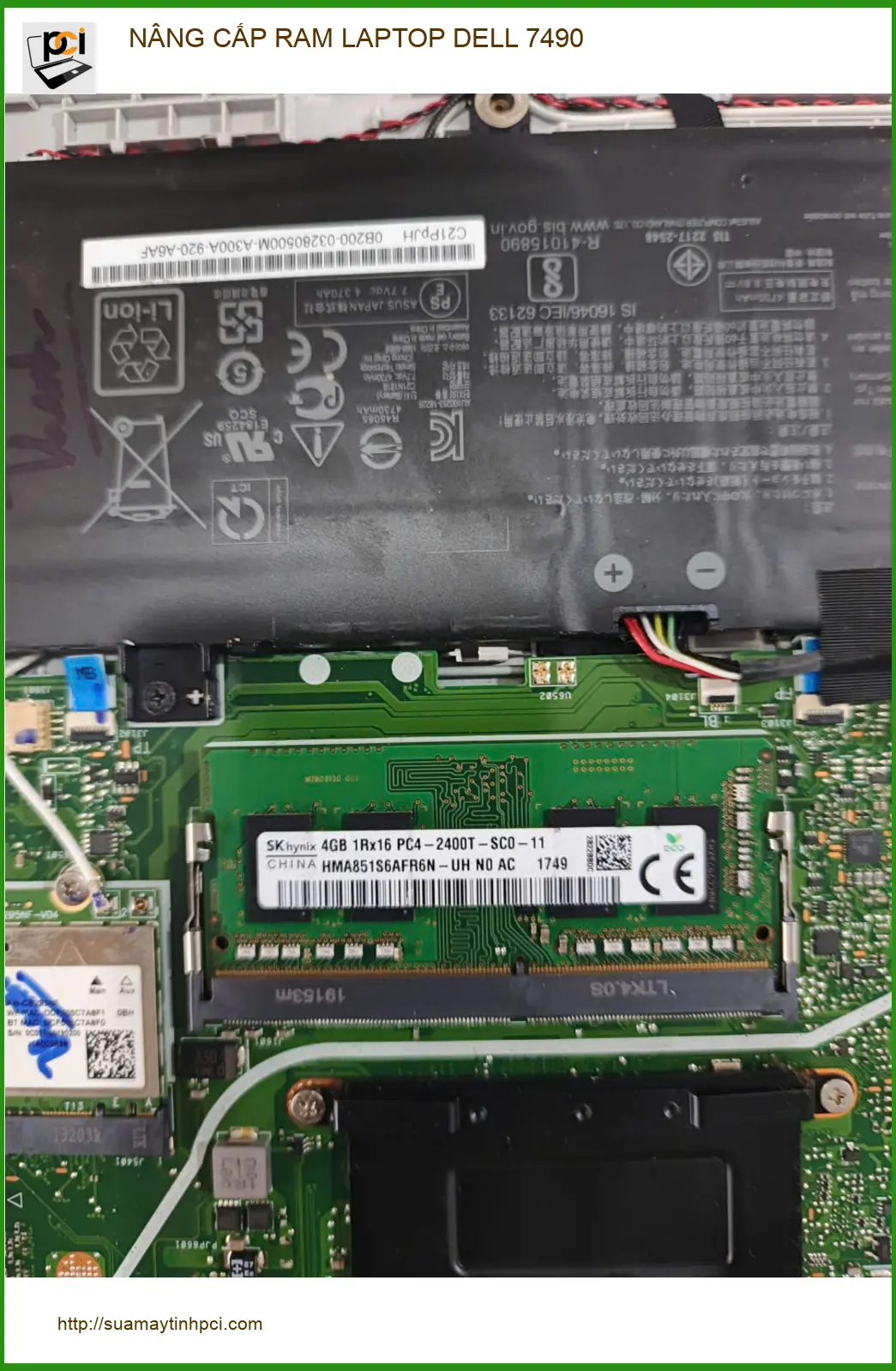 Anh Kiên quản lý nâng cấp RAM laptop Dell 7490 Quận Tân Bình vì máy chậm ảnh thực tế 1