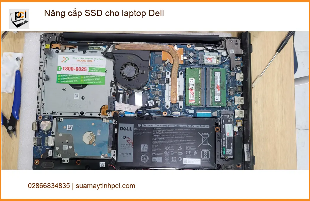 Anh Quang kỹ sư sửa laptop Dell Quận Bình Tân thay SSD tốc độ cao ảnh thực tế 1