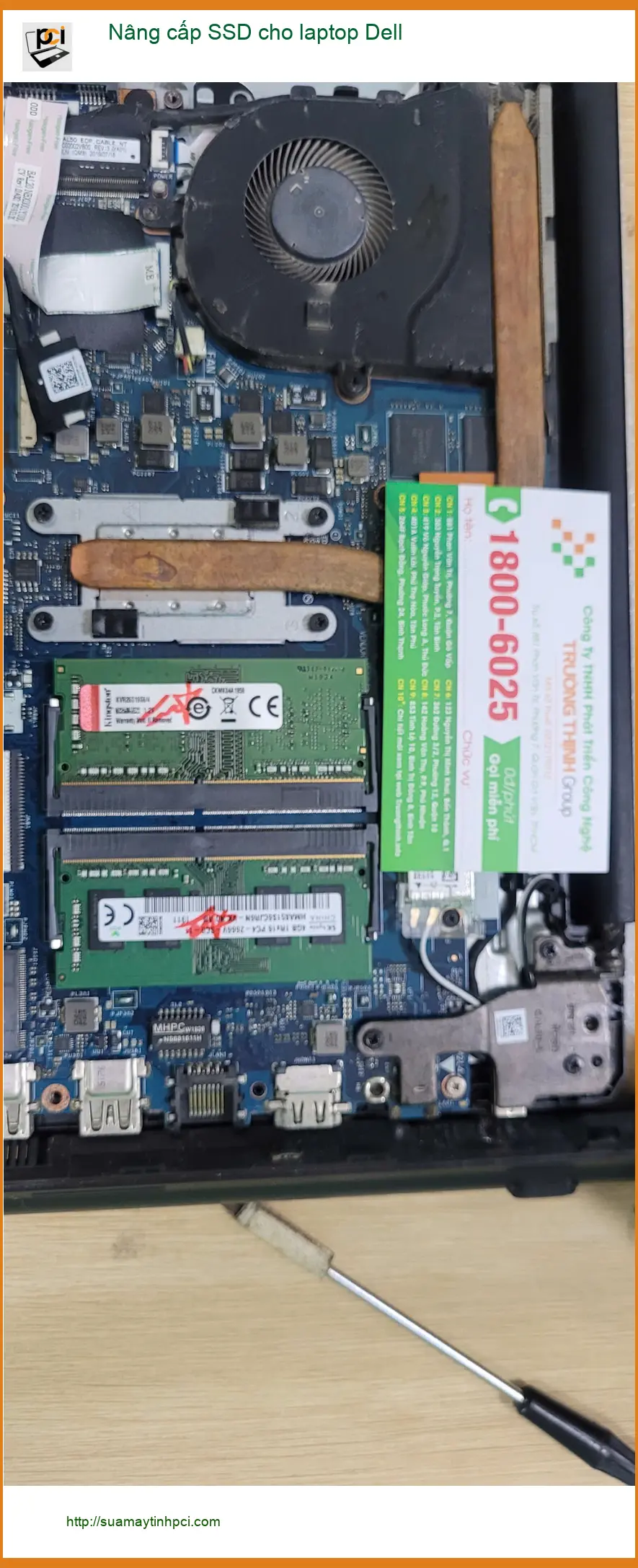 Anh Quang kỹ sư sửa laptop Dell Quận Bình Tân thay SSD tốc độ cao ảnh thực tế 2