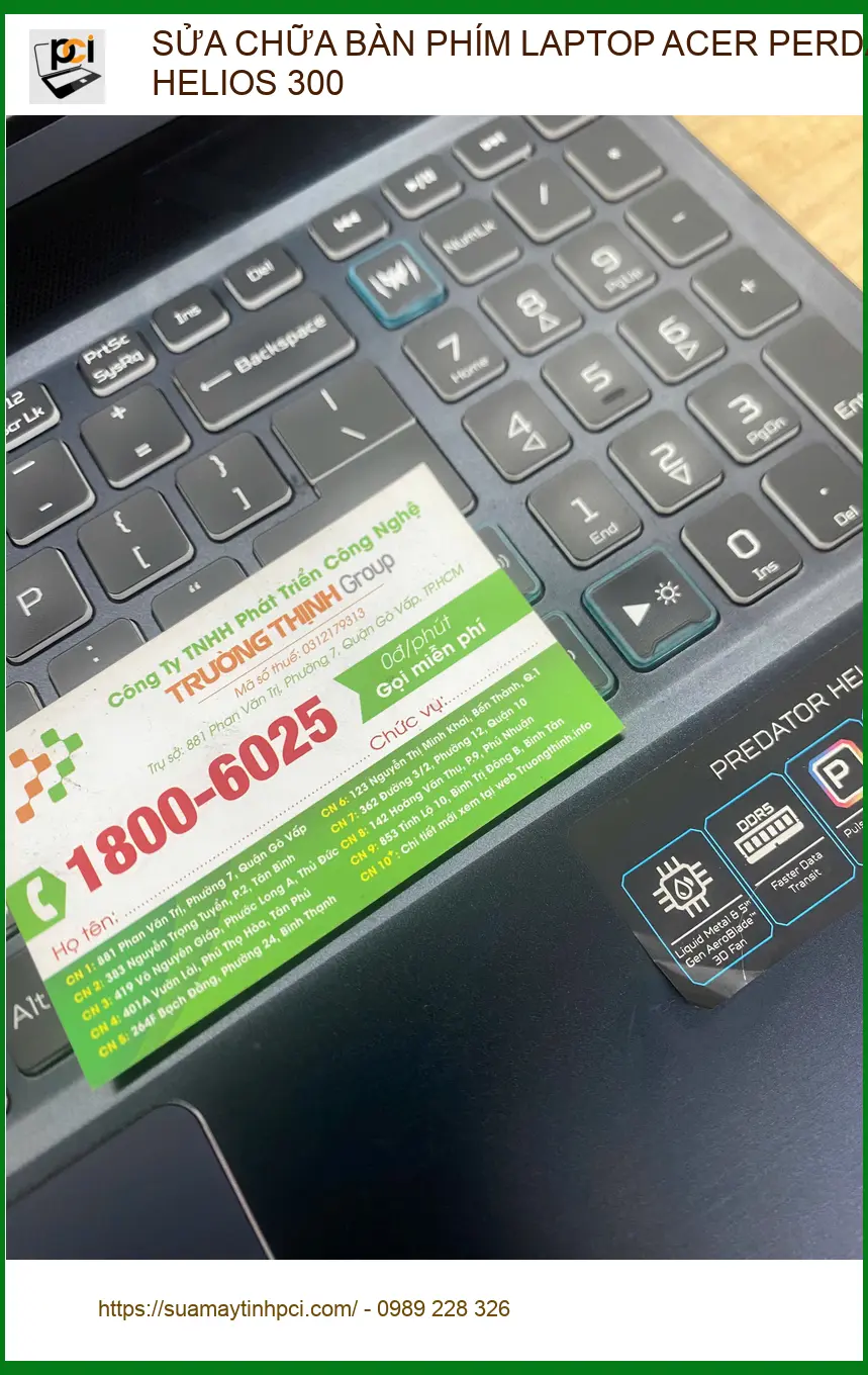 Anh Quang kiến trúc sư tại Quận 12 tìm dịch vụ sửa bàn phím laptop Acer Predator Helios 300 uy tín