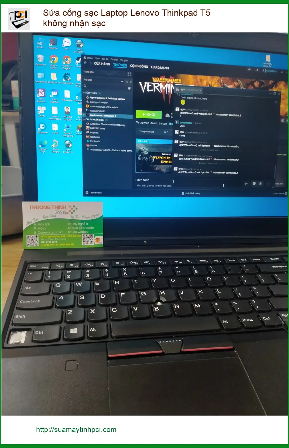 Chỗ sửa cổng sạc Laptop Lenovo Thinkpad T5 Q.12 - Anh Quân bận rộn ảnh thực tế 1