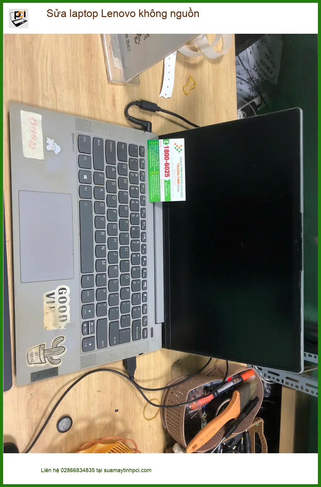 Anh Hùng kỹ sư điện tử đã Sửa laptop Lenovo không nguồn Quận Bình Tân thành công ảnh thực tế 2