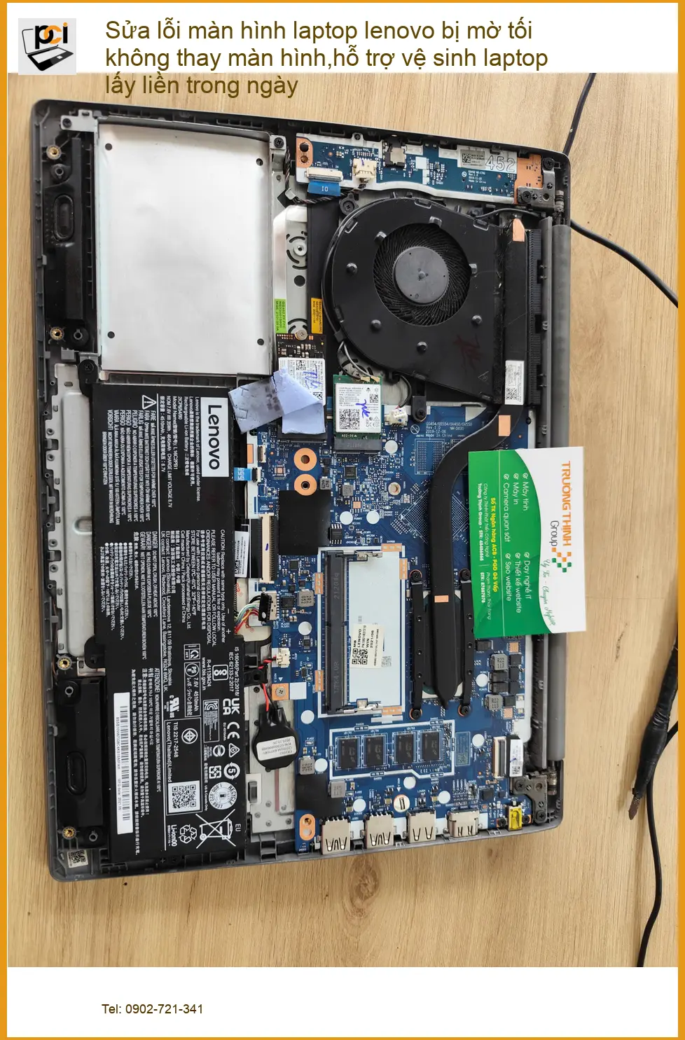 Chú Thọ sửa màn laptop Lenovo mờ tối không thay, vệ sinh liền Q.Phú Nhuận ảnh thực tế 2