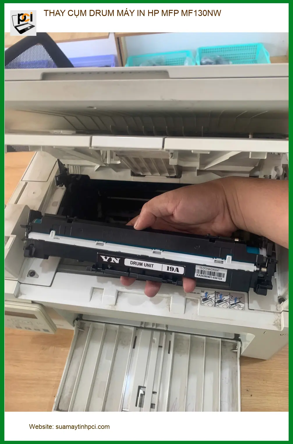 Anh Tuấn Anh thay cụm drum máy in HP MFP MF130NW Quận Quận Tân Bình ảnh thực tế 1
