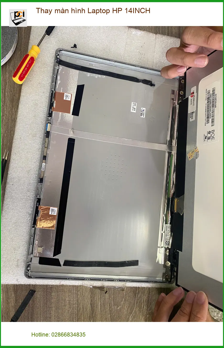 Anh Quang nhân viên IT tìm dịch vụ thay màn hình Laptop HP 14INCH Quận 7 lấy liền